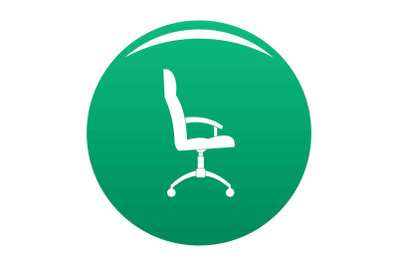 Office armchair icon vector green