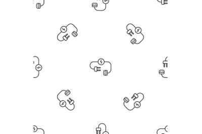 Plug save energy pattern seamless vector