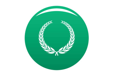 Winner wreath icon vector green