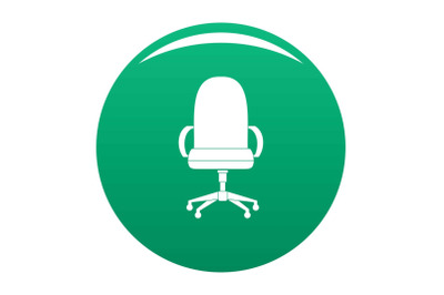 Comfortable armchair icon vector green