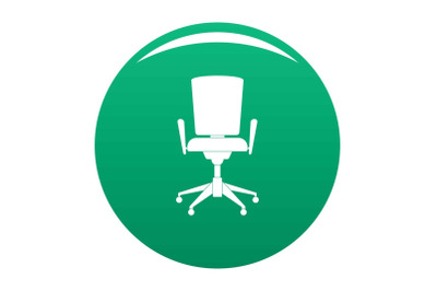 Chair with back icon vector green