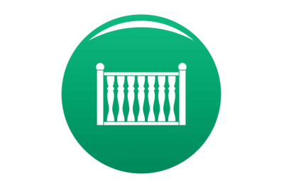 Fence with column icon vector green