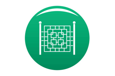 Fence with metal square icon vector green