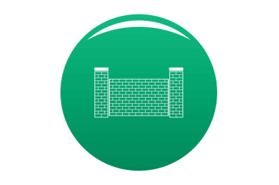 Fence of brick icon vector green