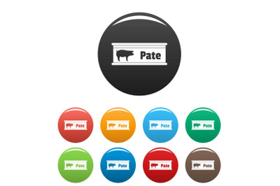 Pate tin can icons set color