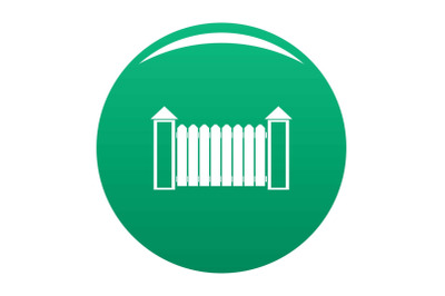 Fence with turret icon vector green