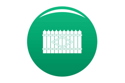 Wooden peak fence icon vector green