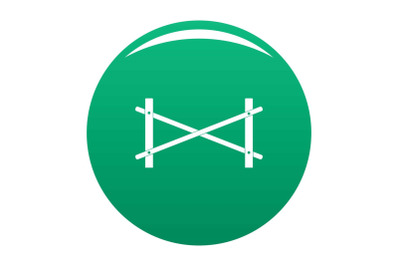 Fence of two rod icon vector green