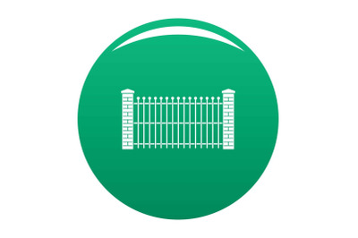 Brick and metal fence icon vector green