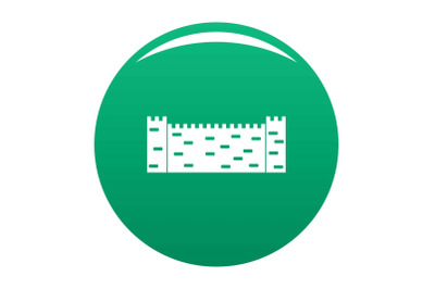 Stone fence icon vector green