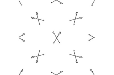 Nord walking sticks pattern seamless vector