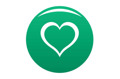 Heart icon vector green
