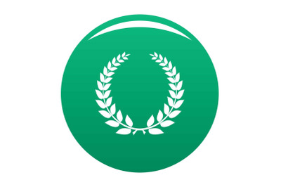 Champion wreath icon vector green