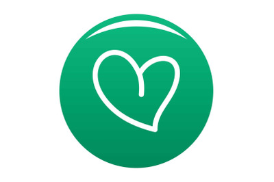 White heart icon vector green