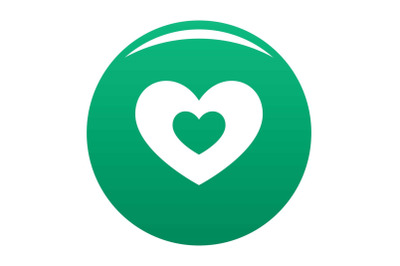 Double heart icon vector green