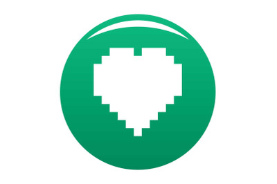 Pixel heart icon vector green