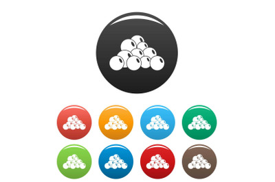 Mustard seed icons set color