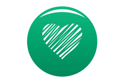 Shaded heart icon vector green