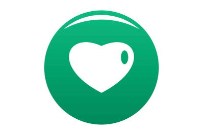 Three-dimensional heart icon vector green