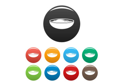 Mustard sauce icons set color