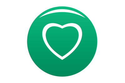 Fearless heart icon vector green
