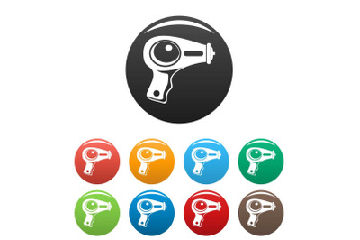 Water pistol icons set color