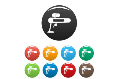 Watergun icons set color