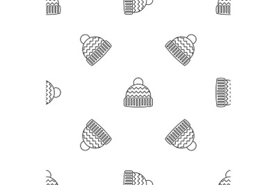 Winter hat pattern seamless vector