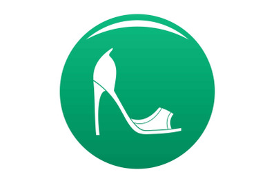 Woman shoes icon vector green