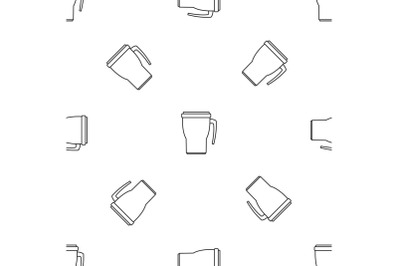 Thermo cup pattern seamless vector