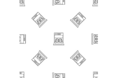Open dishwasher pattern seamless vector