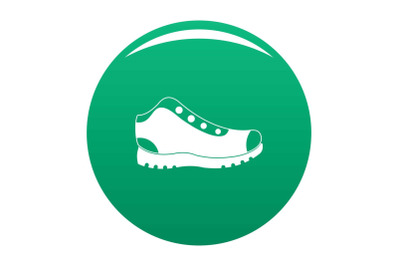 Hiking boots icon vector green