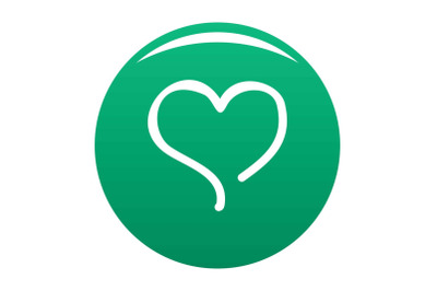 Sketch heart icon vector green