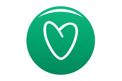 Golden heart icon vector green
