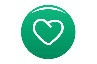 Big heart icon vector green
