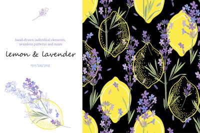 Lemon &amp; Lavender. Vector collection.