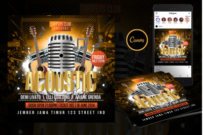 Acoustic Party Flyer Template Event Flyer Canva Template