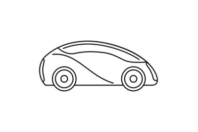 Futuristic driverless car icon, outline style