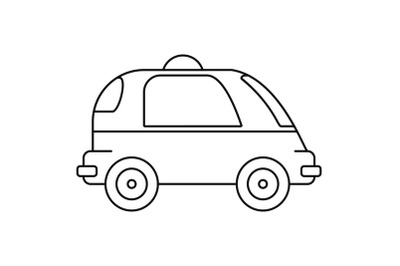 Driverless car icon, outline style