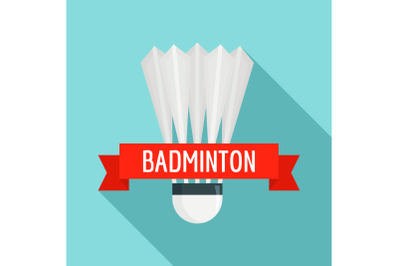 Badminton sport logo, flat style