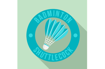 Badminton shuttlecock logo, flat style