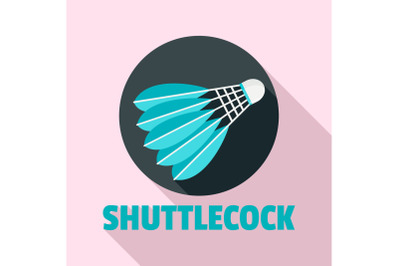 Blue shuttlecock logo, flat style