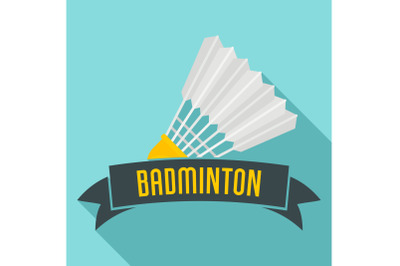 Badminton emblem logo, flat style