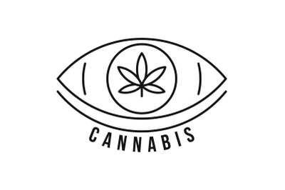 Cannabis eye logo, outline style