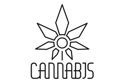 Medical cannabis leaf logo, outline style