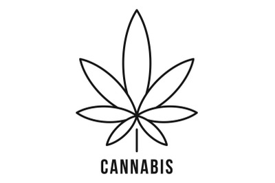 Fresh cannabis leaf logo, outline style