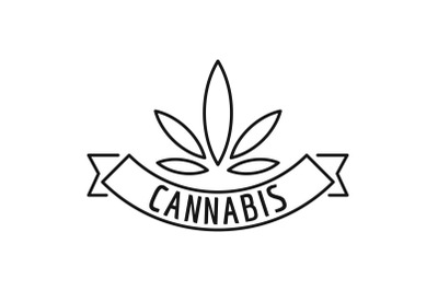 Cannabis emblem logo, outline style