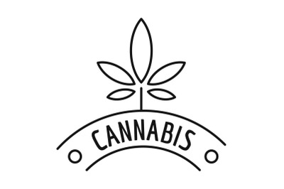 Cannabis company logo, outline style