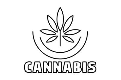 Cannabis logo, outline style