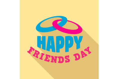Happy friends day logo, flat style